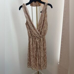 Express Beige Sequin Mini Dress